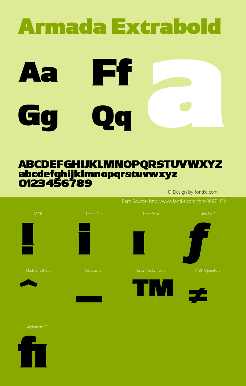 Armada Extrabold Version 001.001 Font Sample