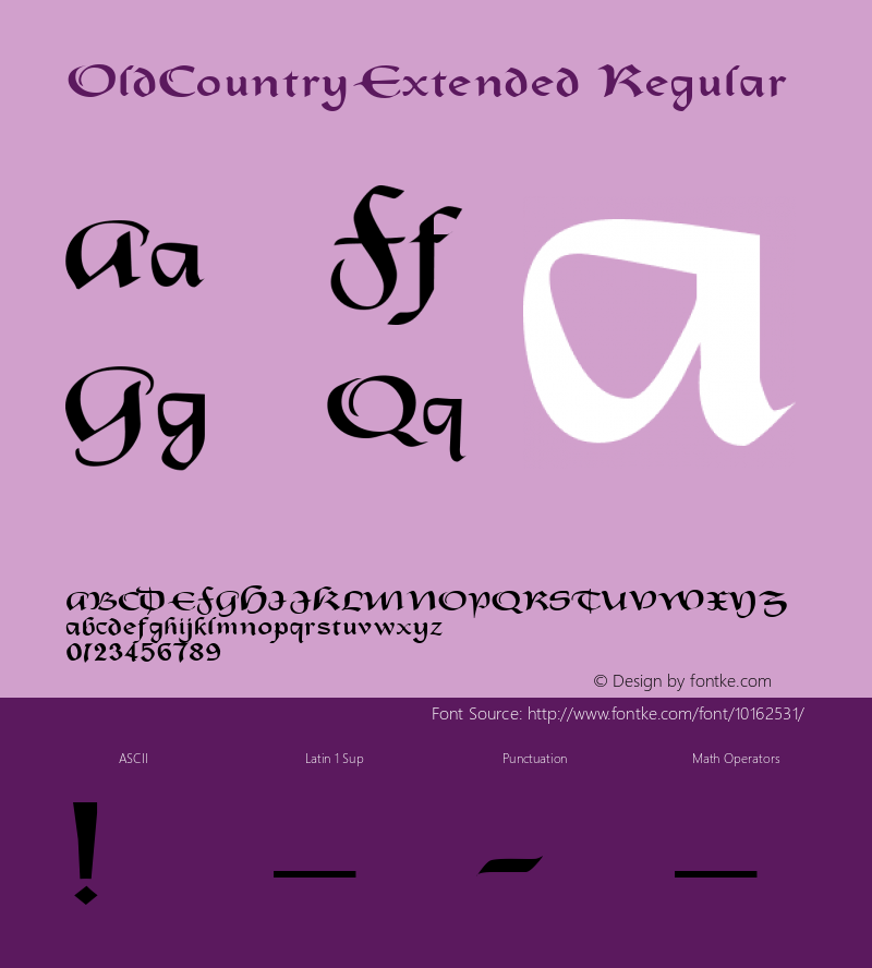 OldCountryExtended Regular Rev. 003.000 Font Sample