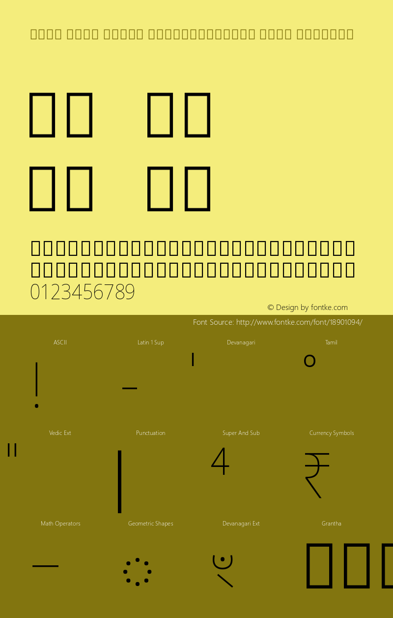 Noto Sans Tamil SemiCondensed Thin Regular Version 1.900 Font Sample