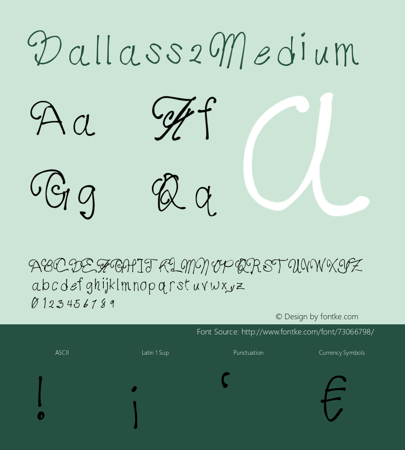 Dallass2 Version 001.000 Font Sample