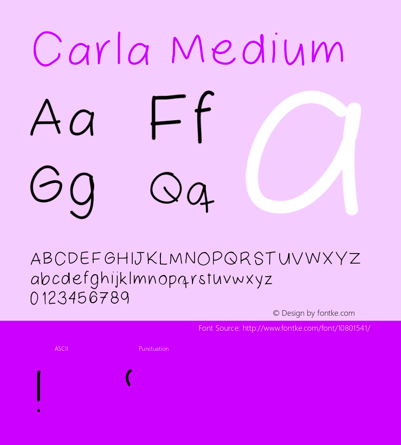 Carla Medium Version 001.000 Font Sample