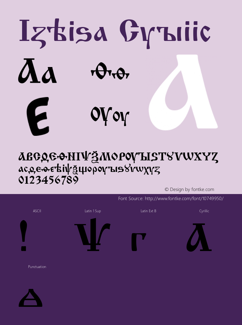 Izhitsa Cyrillic 001.000 Font Sample