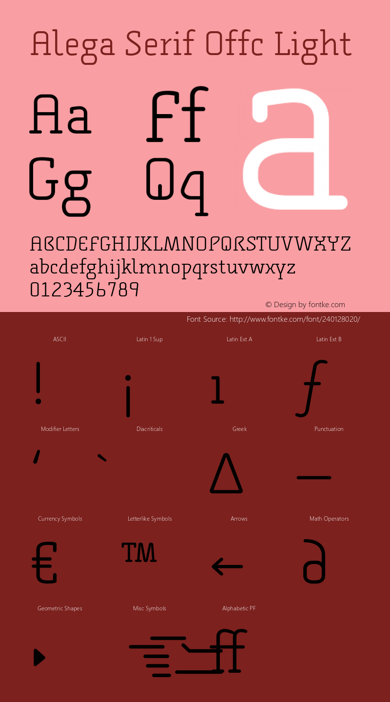 Alega Serif Offc Light Version 7.504; 2009; Build 1020图片样张