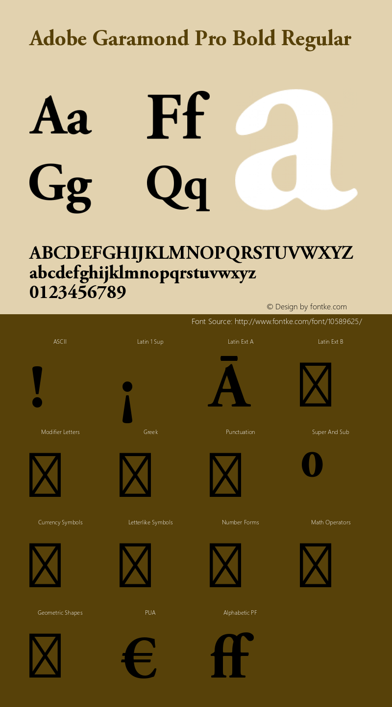 Adobe Garamond Pro Bold Regular OTF 1.007;PS 001.000;Core 1.0.30;makeotf.lib1.4.1030 Font Sample