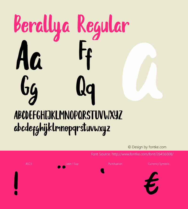 Berallya Version 1.000 Font Sample