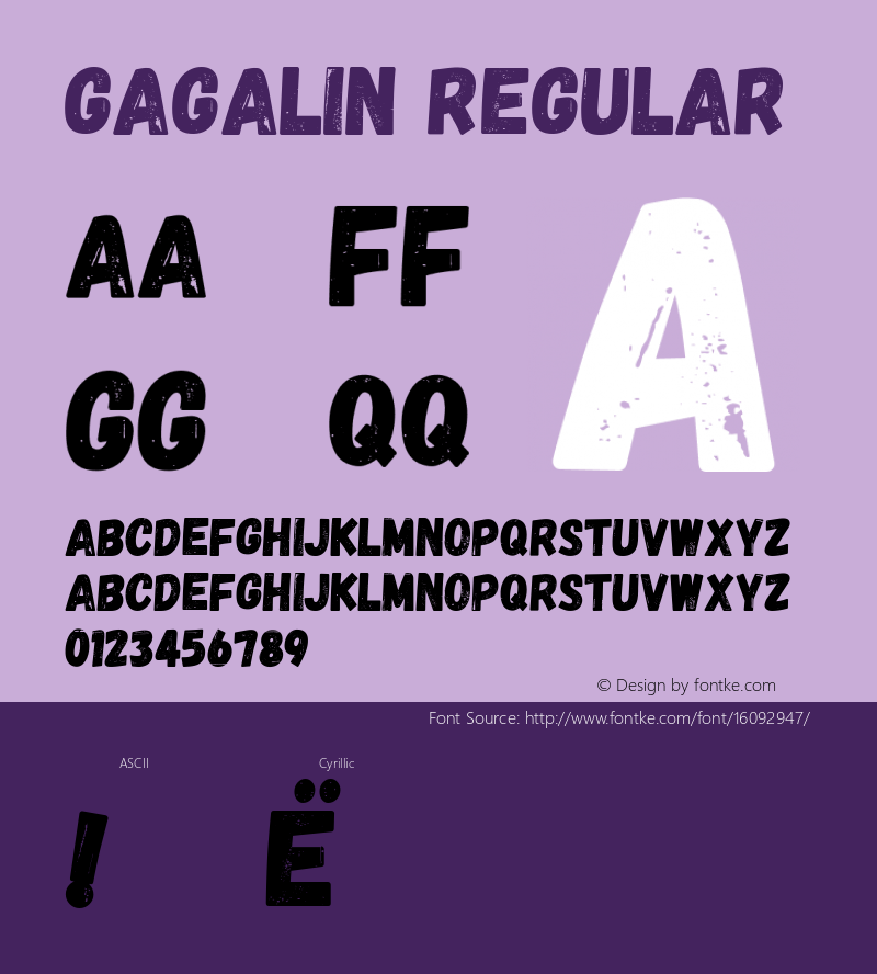 Gagalin Regular Version 1.000;PS 000.000;hotconv 1.0.88;makeotf.lib2.5.64775; ttfautohint (v1.4.1) Font Sample