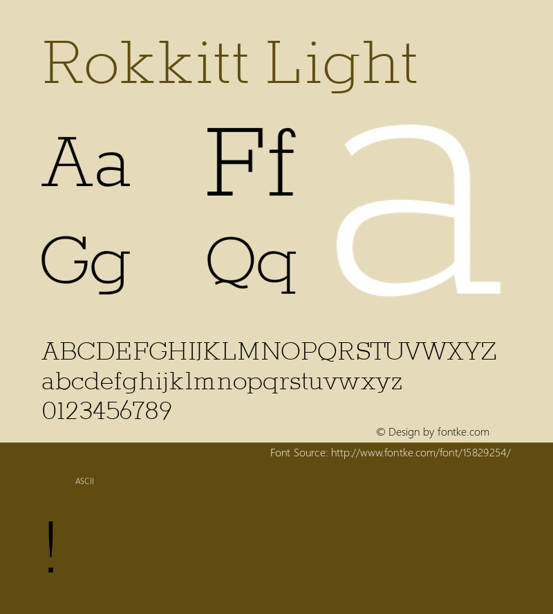 Rokkitt Light Version 1.000; ttfautohint (v1.4.1) Font Sample