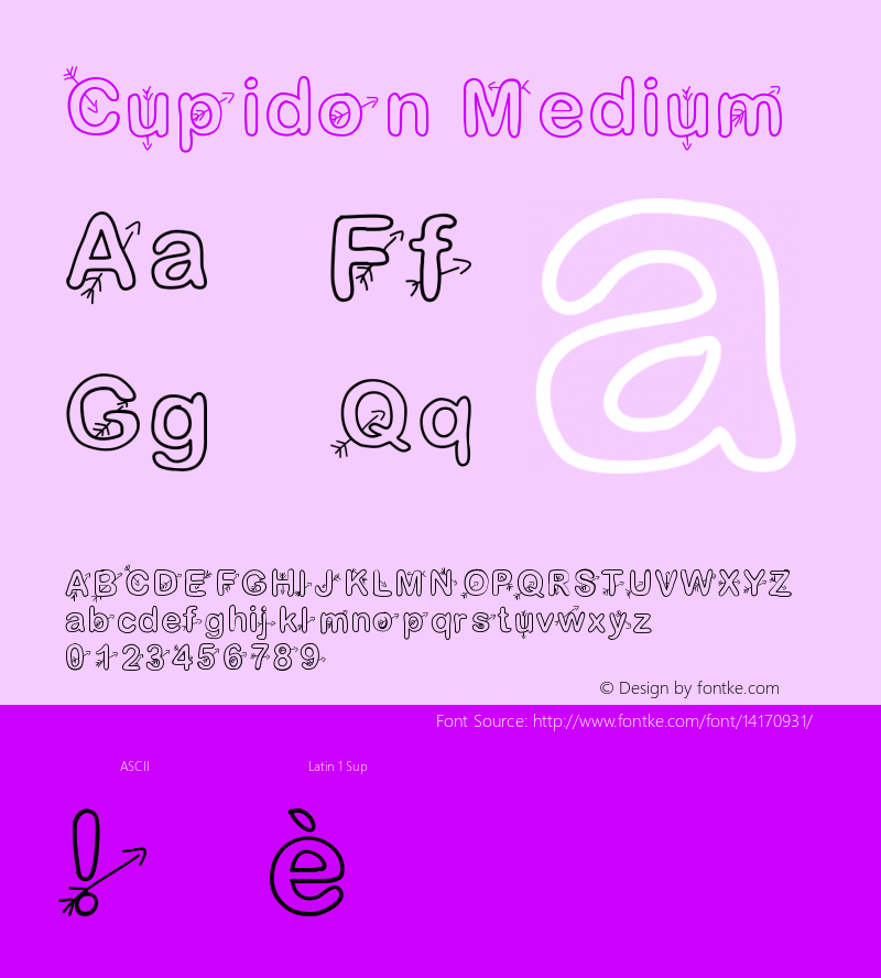 Cupidon Medium Version 001.000 Font Sample