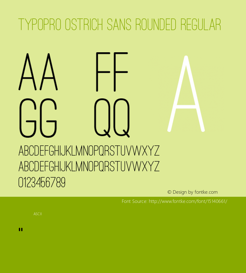 TypoPRO Ostrich Sans Rounded Regular Version 1.001;PS 001.001;hotconv 1.0.70;makeotf.lib2.5.58329 Font Sample