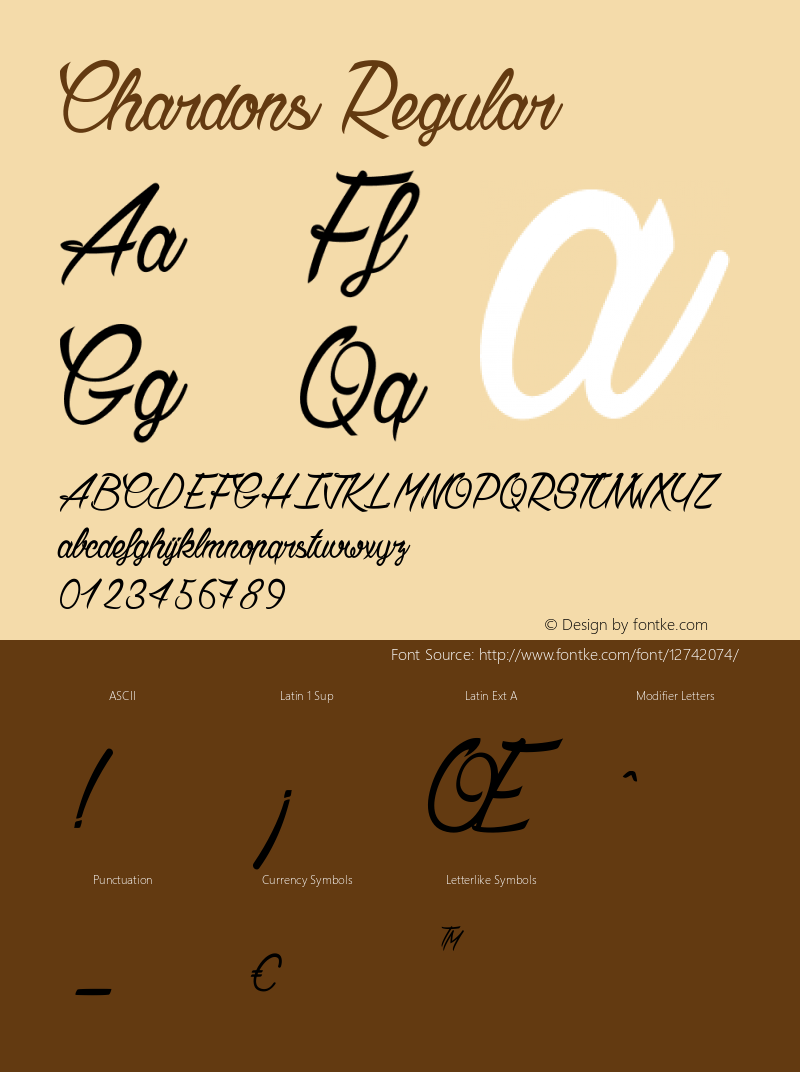 Chardons Regular Version 001.000 Font Sample