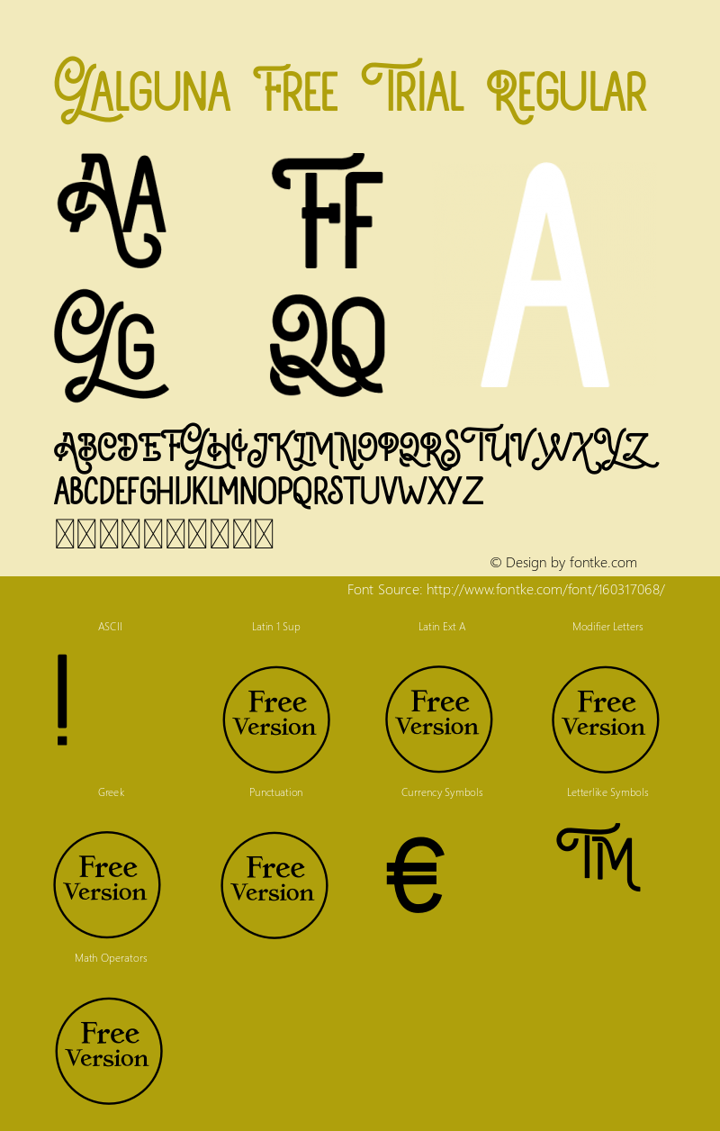 Galguna Free Trial Version 1.00;September 26, 2020;FontCreator 13.0.0.2683 64-bit Font Sample