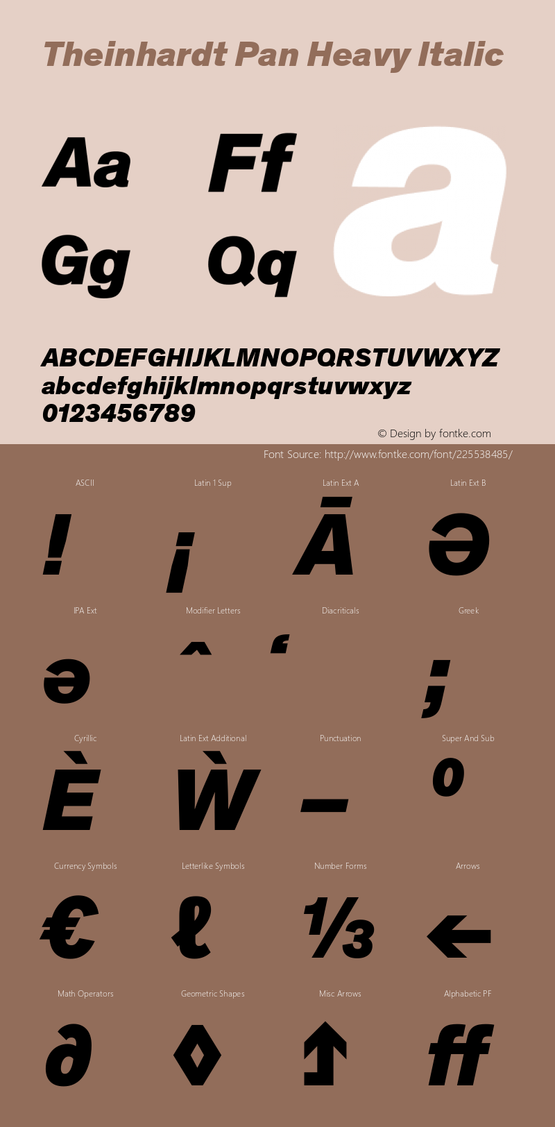 Theinhardt Pan Heavy Italic Version 4.003; build 0008图片样张