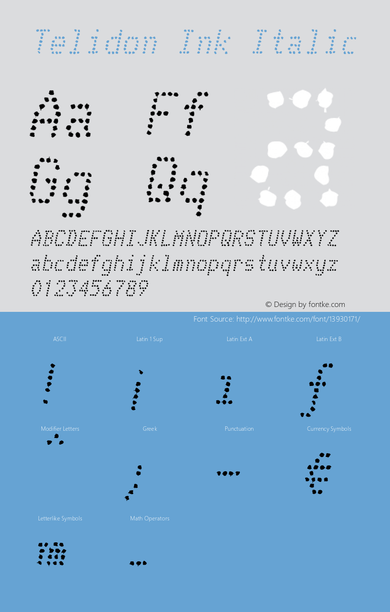 Telidon Ink Italic Version 2.01 2003 Font Sample