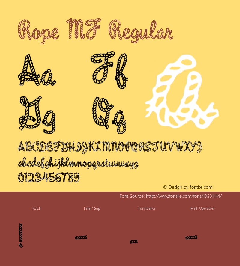 Rope MF Regular Macromedia Fontographer 4.1.3 9/15/05 Font Sample