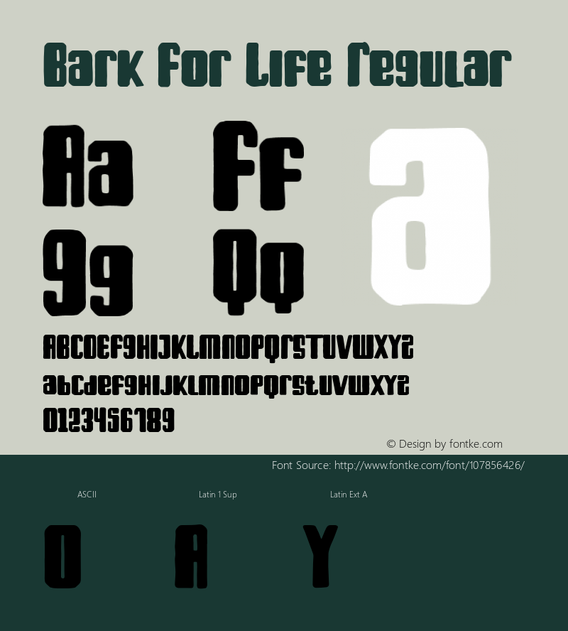 Bark For Life Version 1.005;Fontself Maker 3.5.4 Font Sample