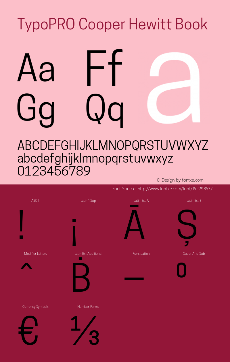 TypoPRO Cooper Hewitt Book 1.000 Font Sample