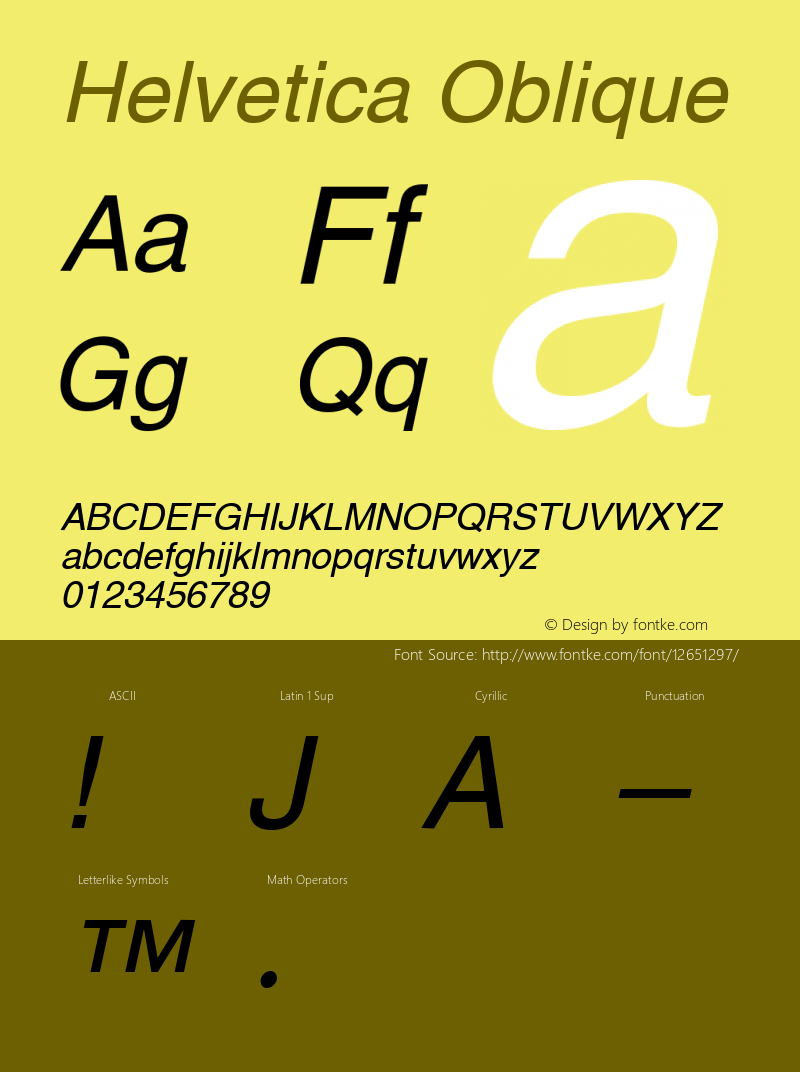 Helvetica Oblique 1.0 Tue Mar 09 12:34:38 1993 Font Sample