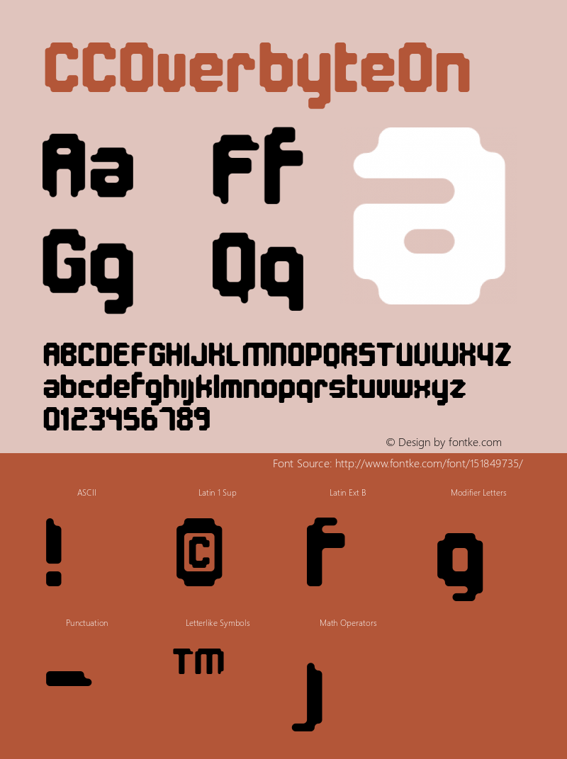 ☞CCOverbyteOn Version 1.001 2000;com.myfonts.easy.comicraft.overbyte.on-regular.wfkit2.version.2v63 Font Sample