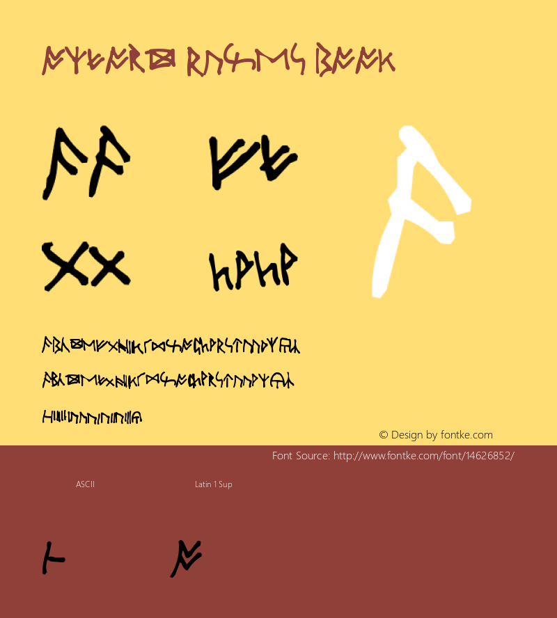 Oxford Runes Book Version Macromedia Fontograp Font Sample