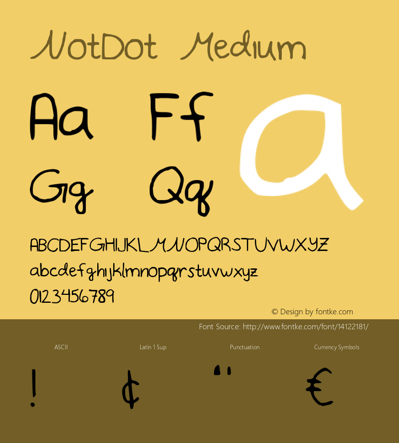 NotDot Medium Version 001.000 Font Sample