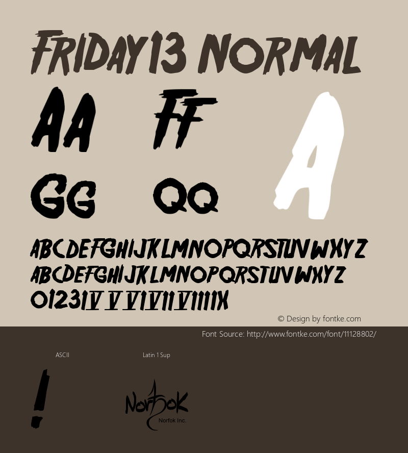 Friday13 Normal Version 001.003 Font Sample