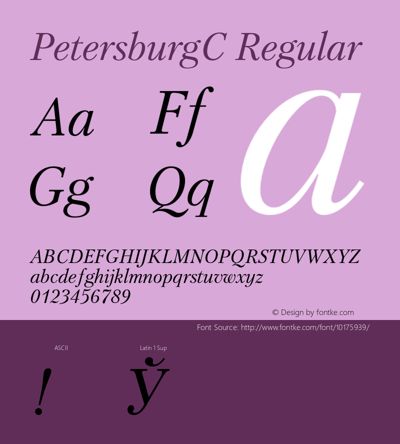 PetersburgC Regular 001.000 Font Sample