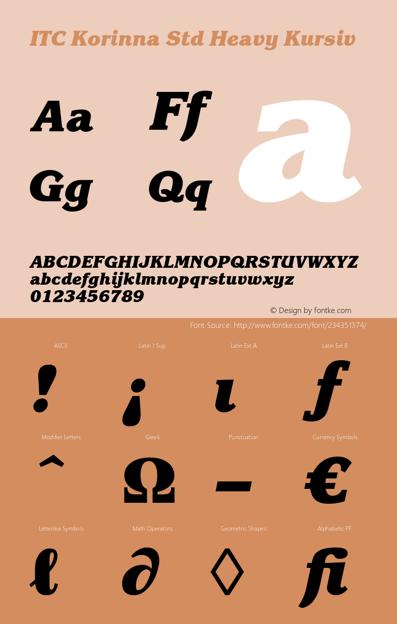 ITC Korinna Std Heavy Italic Version 3.00 Build 1000图片样张