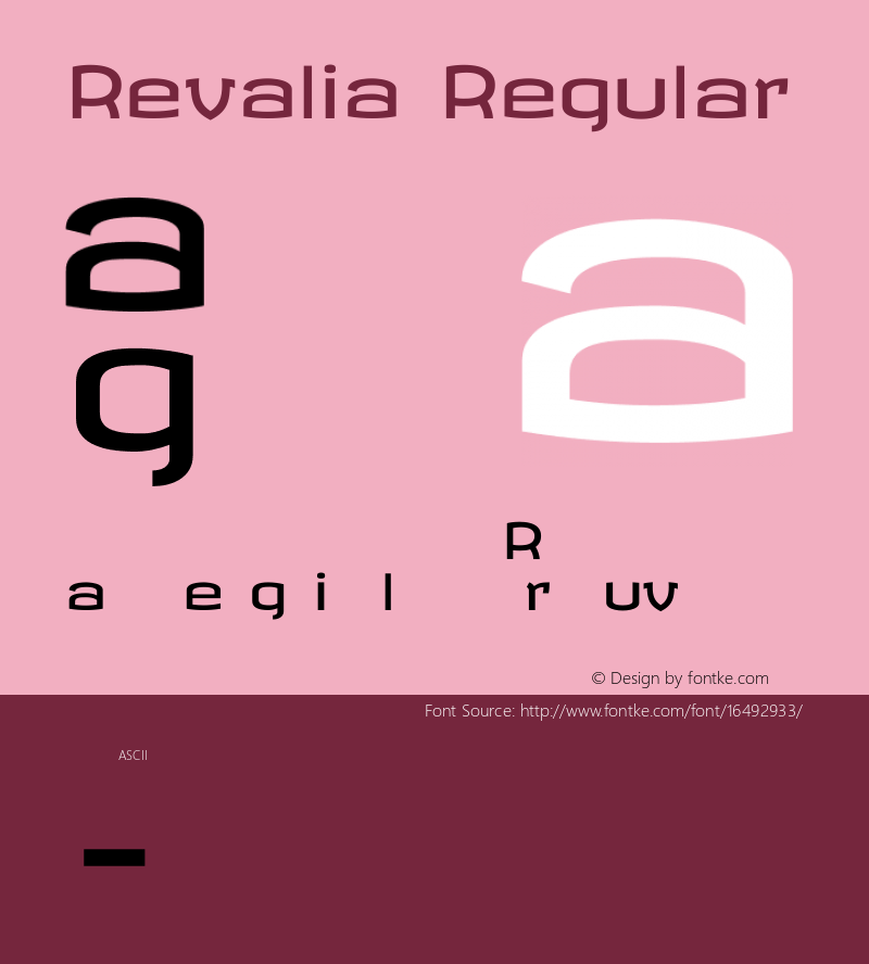 Revalia Regular Version 1.001 Font Sample