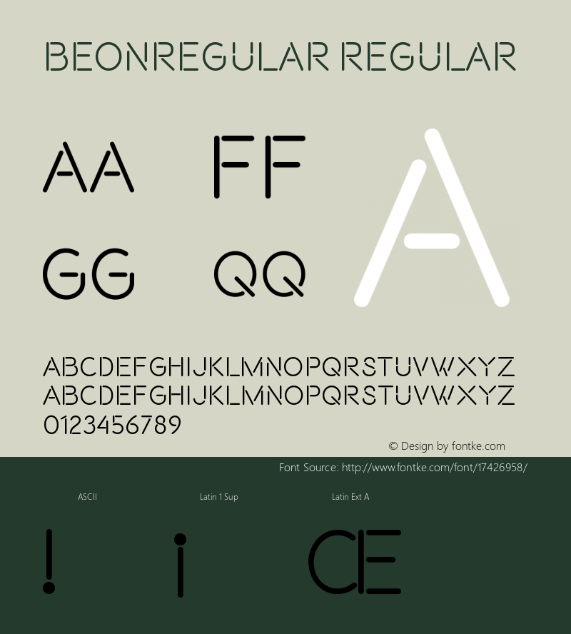 BeonRegular Regular Version 1.001;PS 001.001;hotconv 1.0.70;makeotf.lib2.5.58329 Font Sample