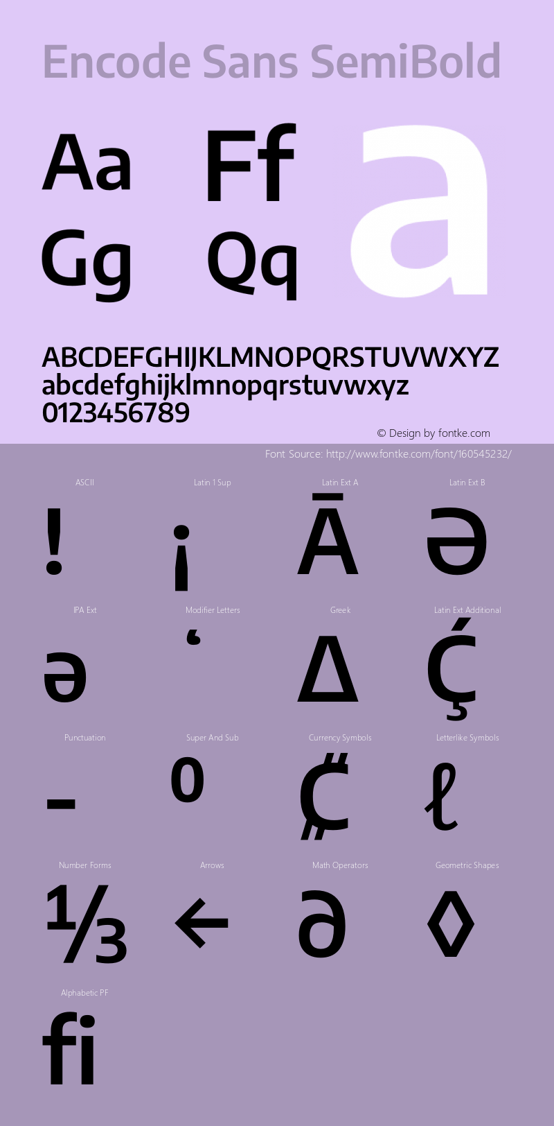 Encode Sans SemiBold Version 3.002 Font Sample