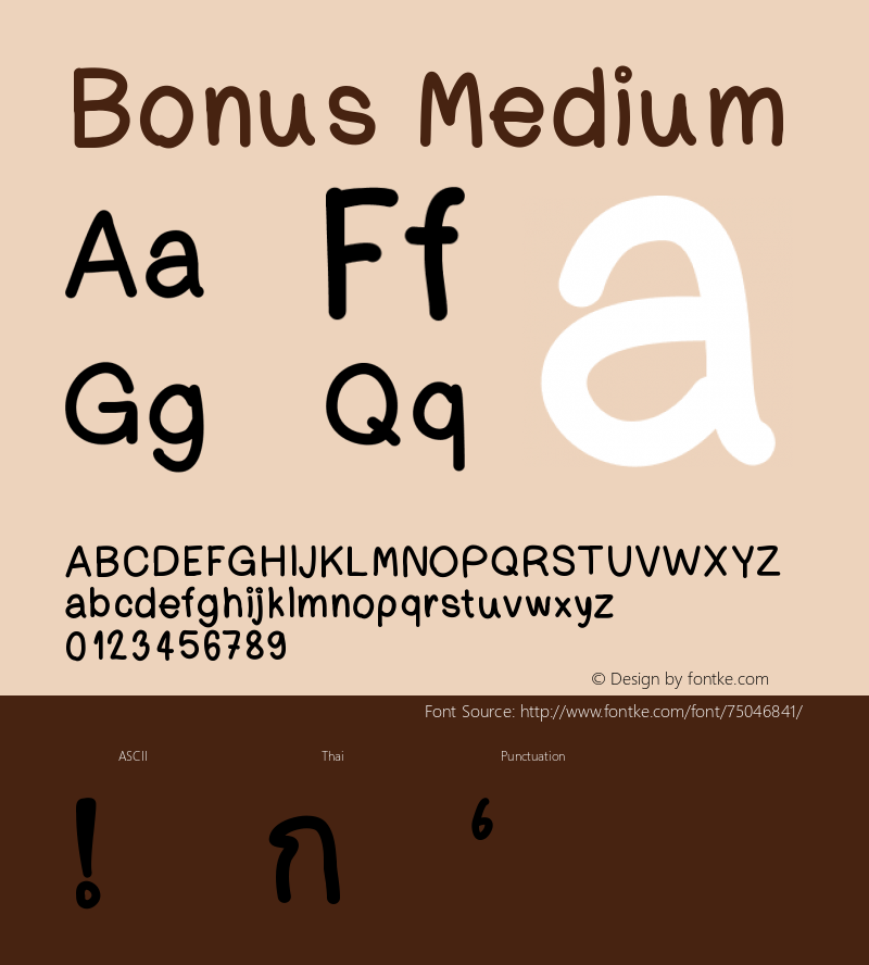 Bonus Version 001.000 Font Sample