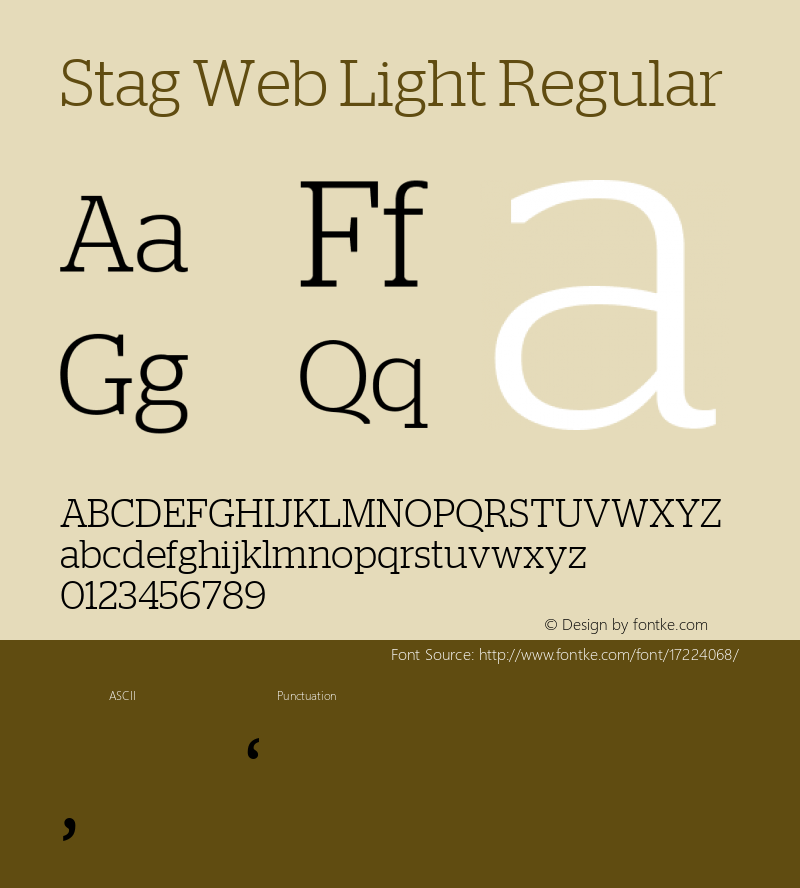 Stag Web Light Regular Version 2.1 2011 Font Sample