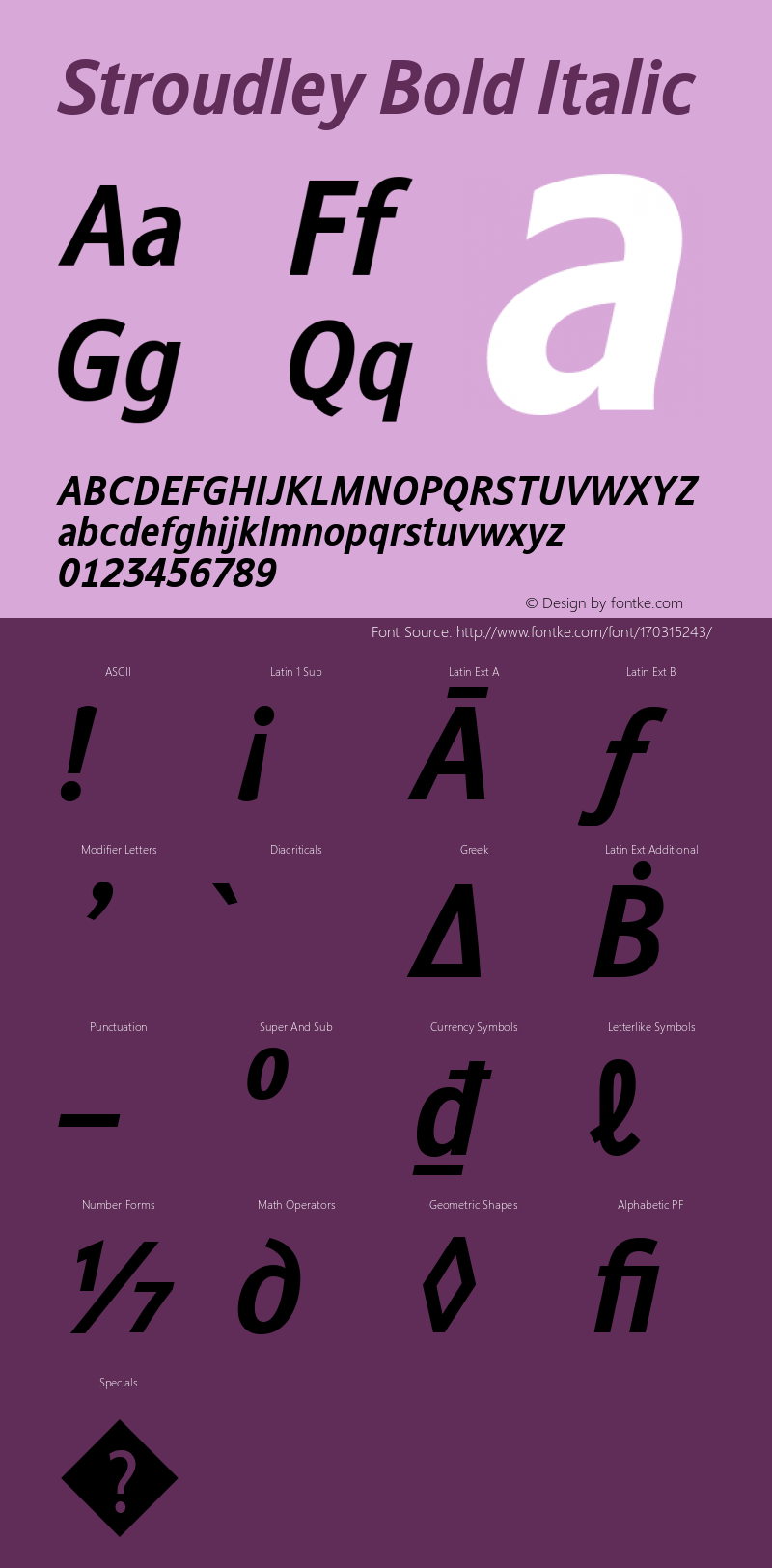 Stroudley Bold Italic Version 2.210图片样张