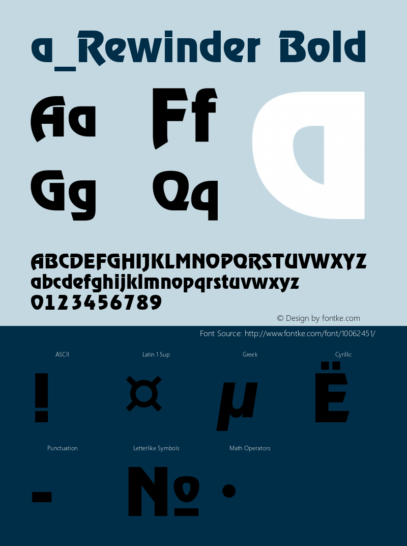 a_Rewinder Bold Macromedia Fontographer 4.1 27.11.97 Font Sample