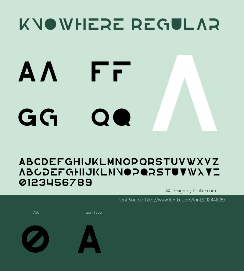 Knowhere Version 1.002;Fontself Maker 3.0.0-3 Font Sample