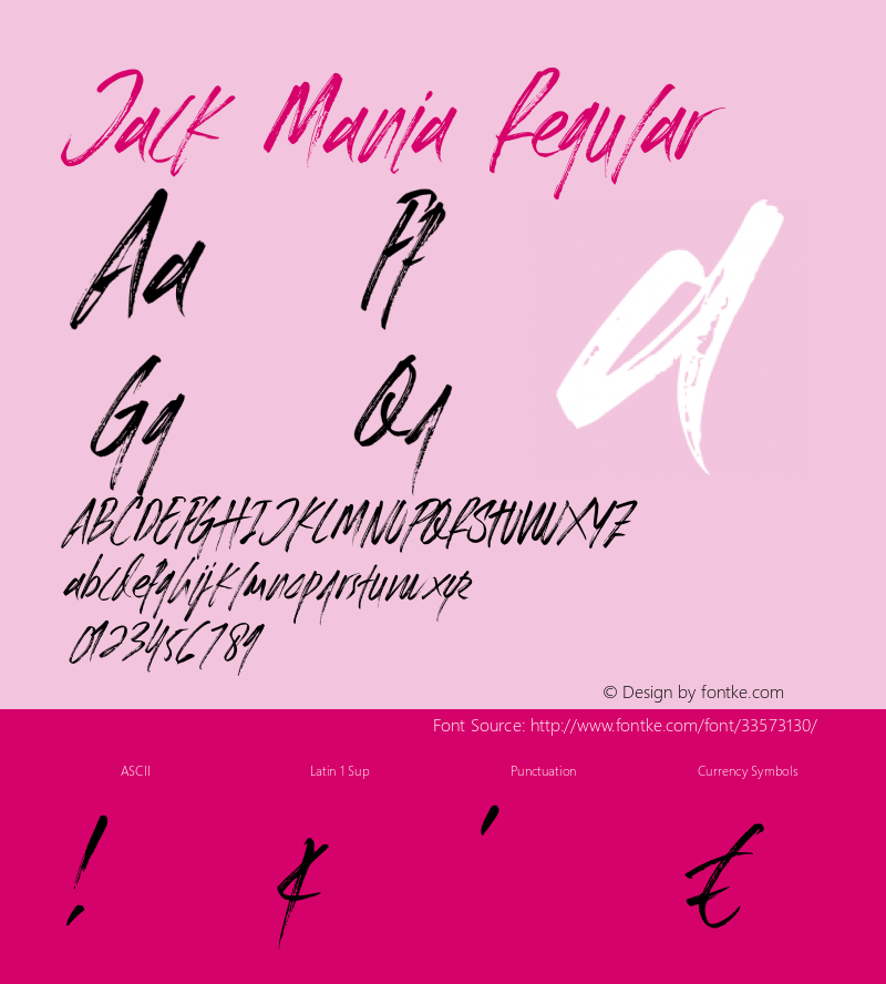 Jack Mania Version 1.00;June 30, 2019;FontCreator 11.5.0.2430 64-bit Font Sample