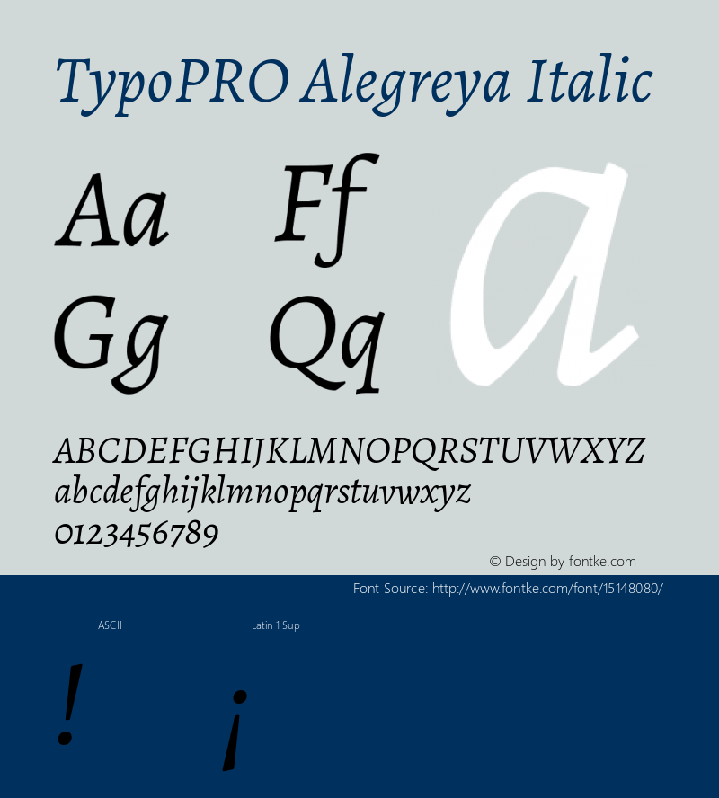 TypoPRO Alegreya Italic Version 1.003 Font Sample