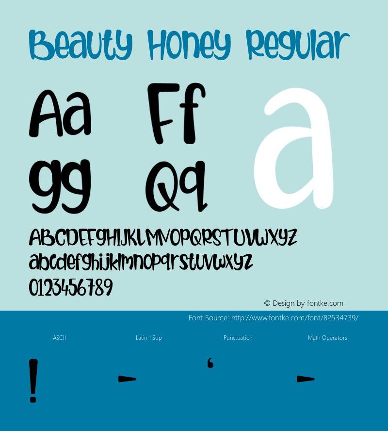 Beauty Honey Version 1.00;October 22, 2020;FontCreator 13.0.0.2683 64-bit Font Sample