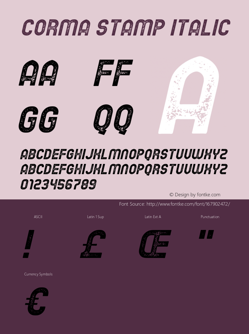 Corma Stamp Italic Version 1.00;March 10, 2019;FontCreator 11.5.0.2430 64-bit图片样张