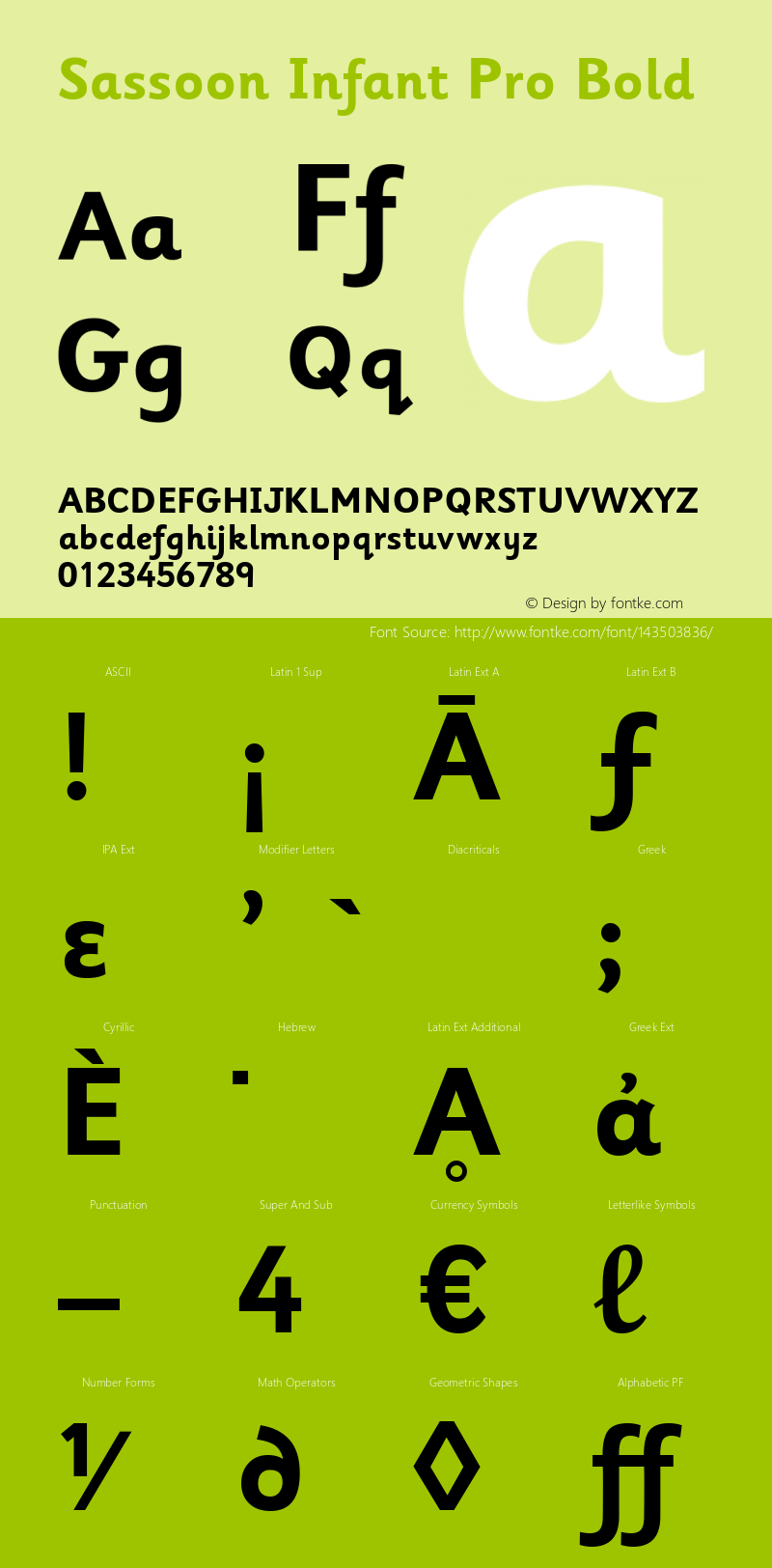 Sassoon Infant Pro Bold 1.005 Font Sample