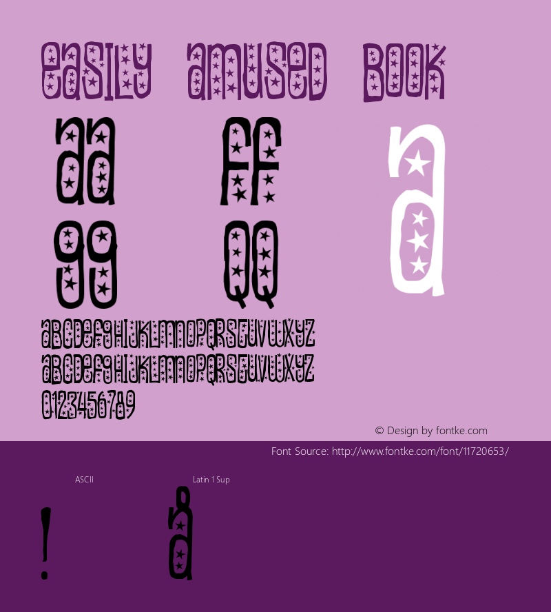 Easily amused Book Version 2 Font Sample