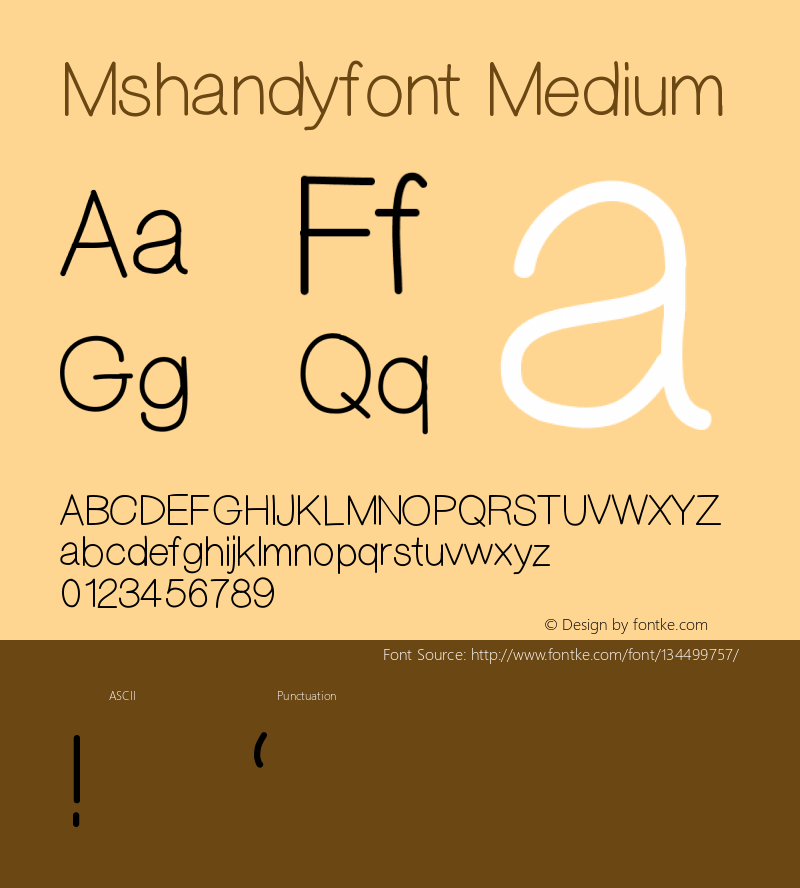 Mshandyfont Version 001.000 Font Sample