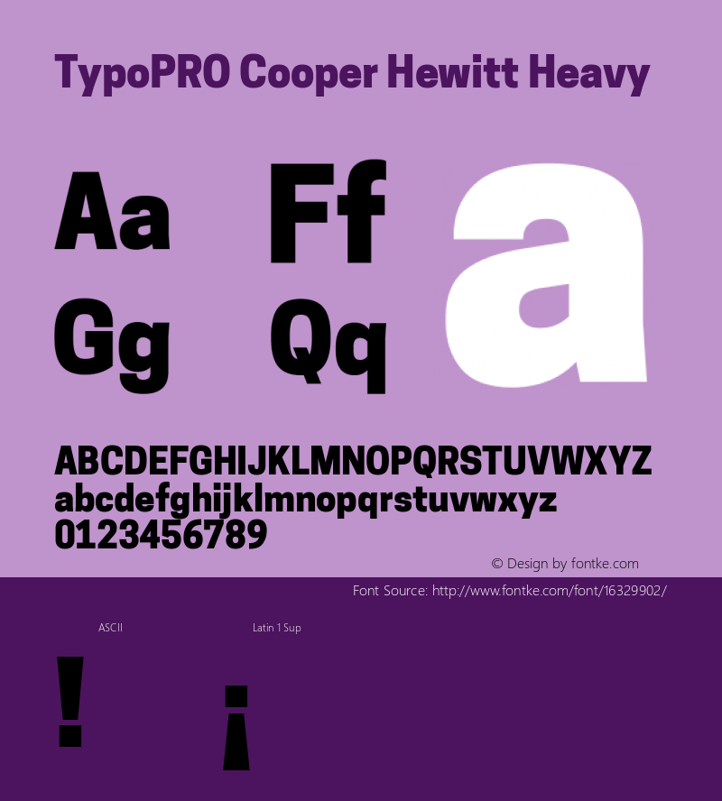 TypoPRO Cooper Hewitt Heavy 1.000 Font Sample