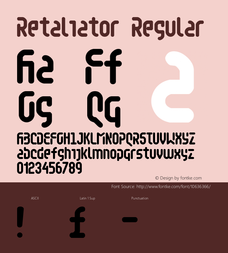 Retaliator Regular 2 Font Sample