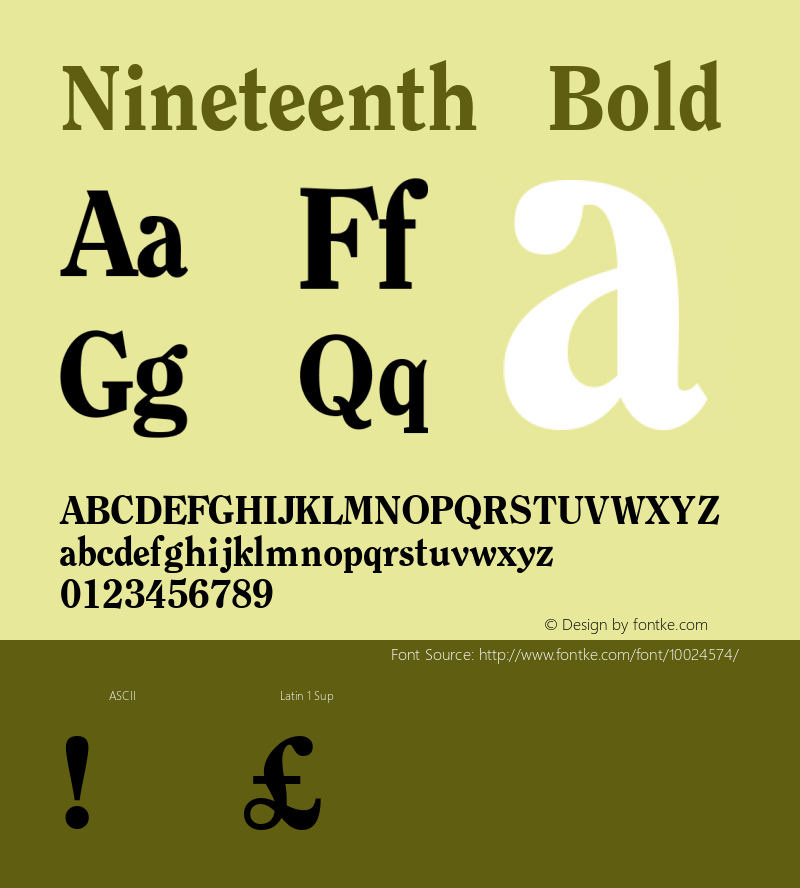 Nineteenth Bold Unknown Font Sample