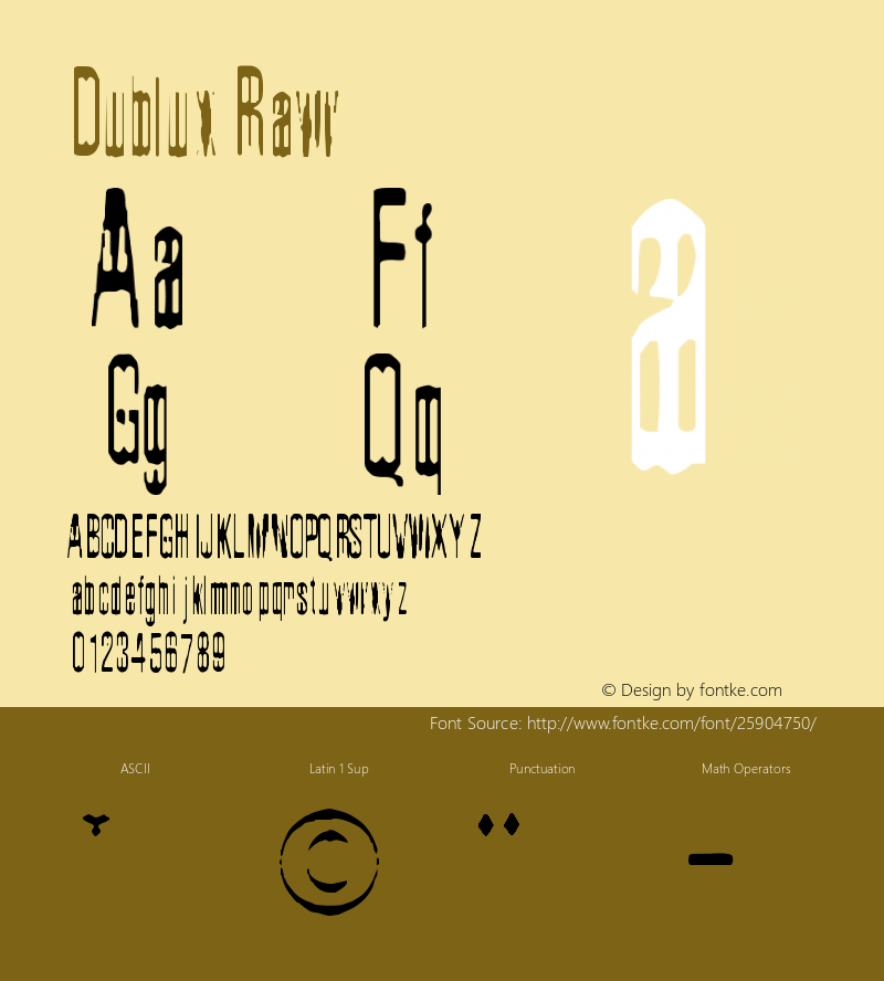 Dublux-Raw Version 001.000 Font Sample