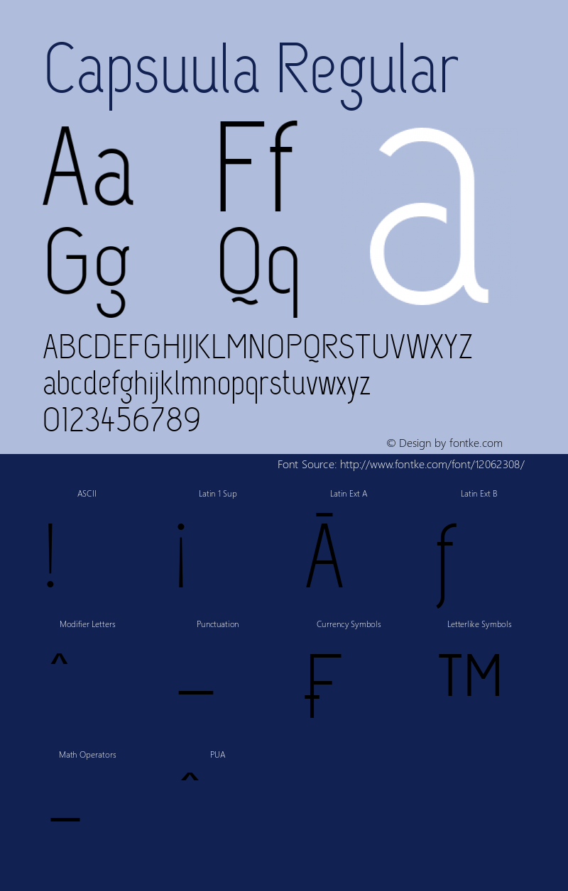 Capsuula Regular Version 1.002 2010 Font Sample