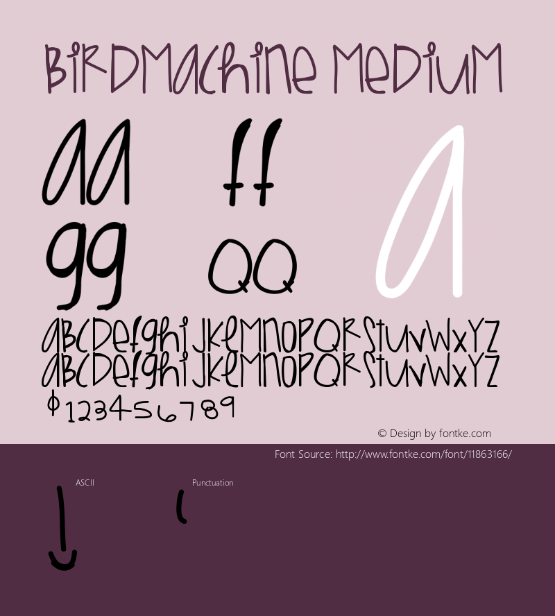 BirdMachine Medium Version 001.000 Font Sample