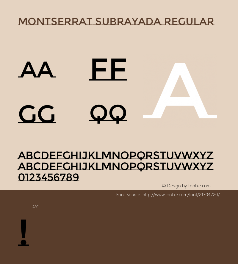 Montserrat Subrayada Regular  Font Sample