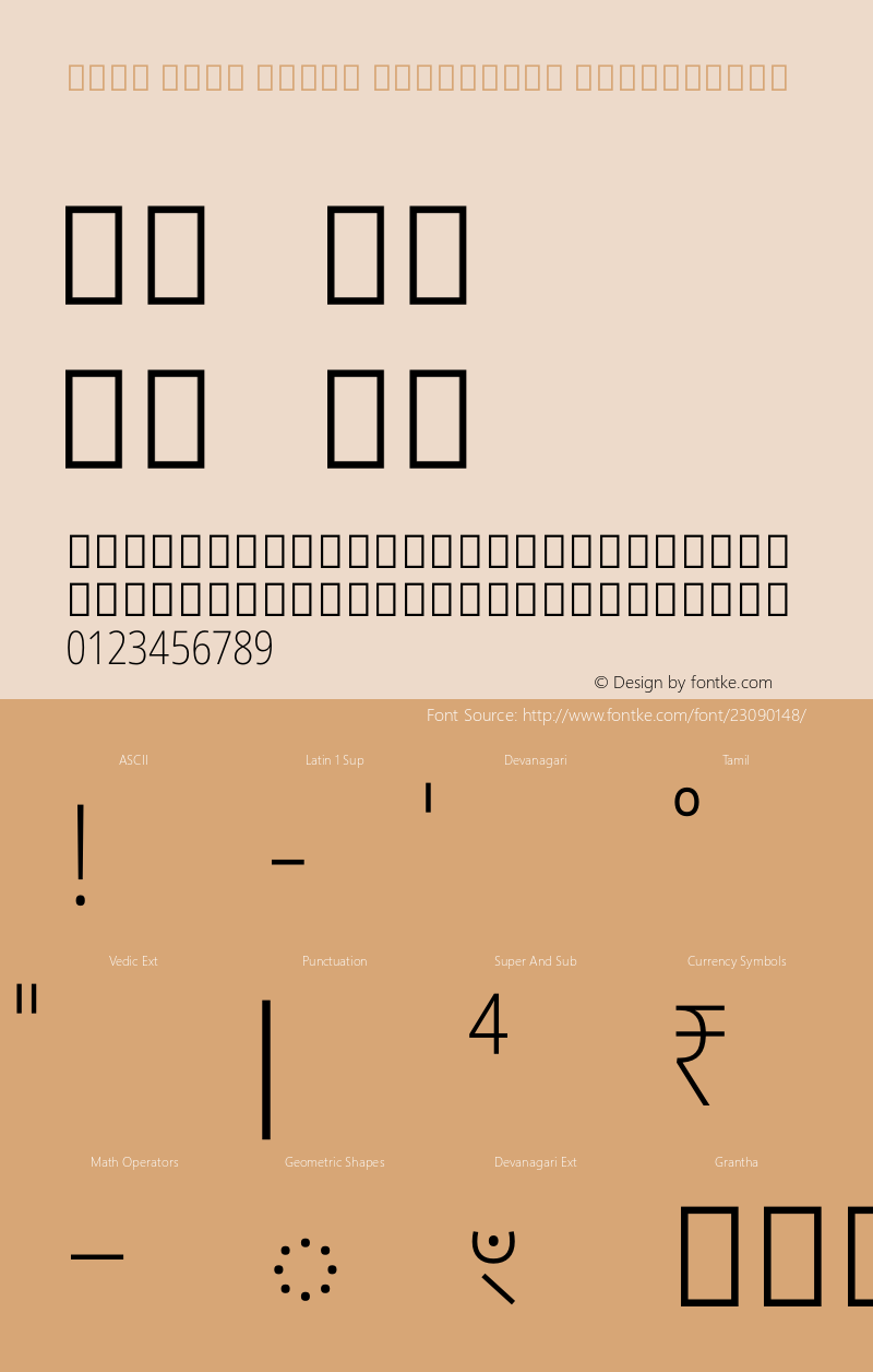 Noto Sans Tamil Condensed ExtraLight Version 1.901 Font Sample